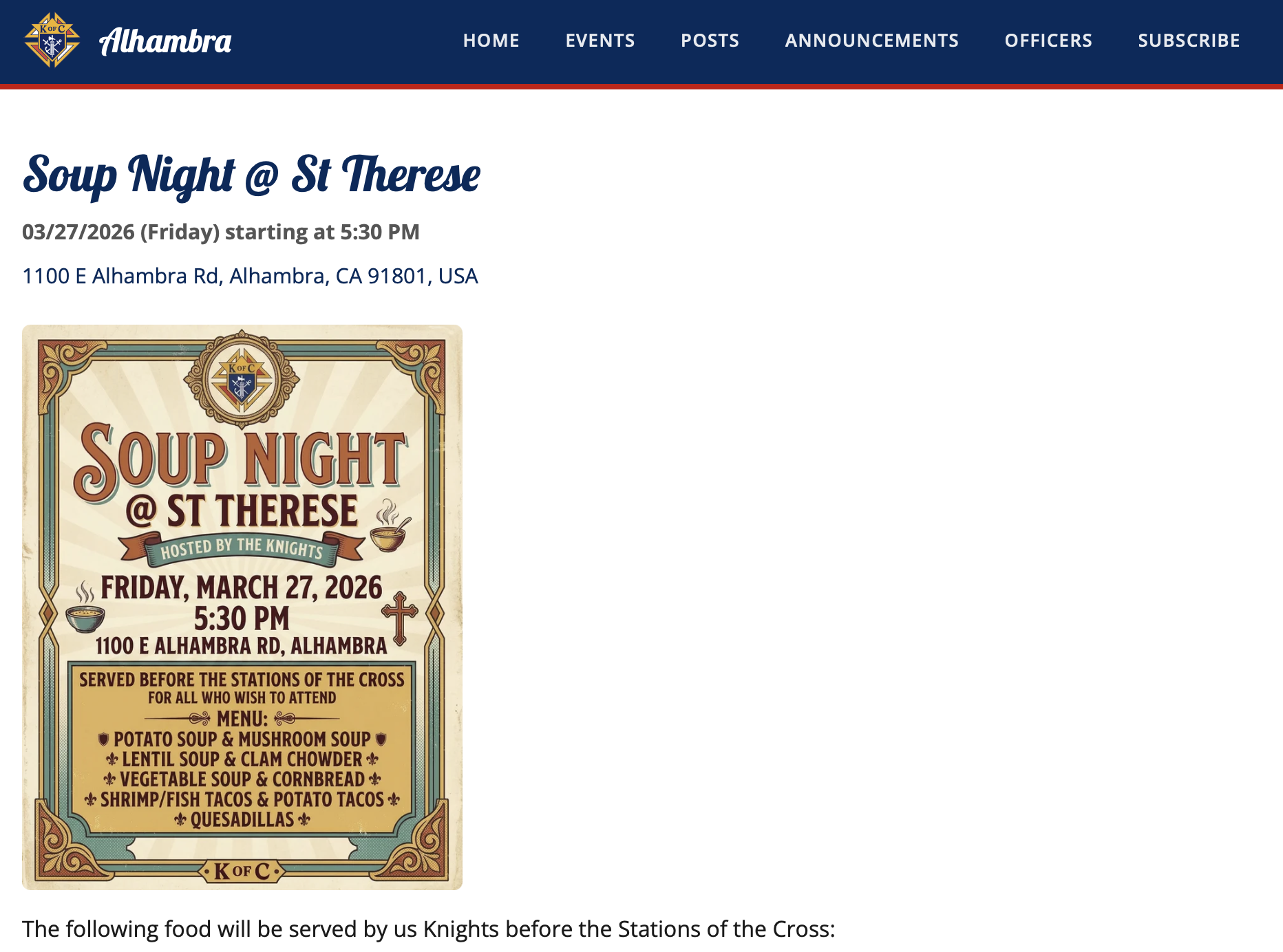 Council event page